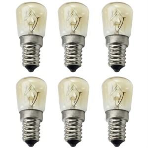 6팩 전구 T26 E12/E14/E17/E27/B22 25/15W 120V/230V 전자레인지 오븐 냉장고 소금 램프용 백열 소형 에디