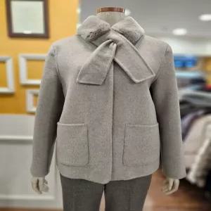 BCBG 싱글 탈부착 머플러 핸드메이드 코트 B5DAH821