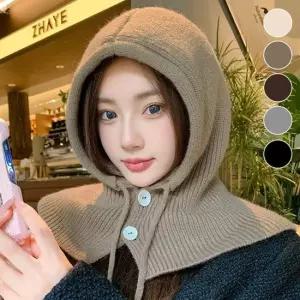 후드넥워머 니트 목워머 겨울 방한용품 바라클라바 얼굴마스크 퀼팅파우치 여성