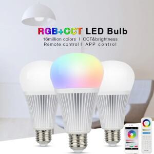 Miboxer 2.4G LED 전구 MR16 GU10 E14 E27 램프 4W 5W 6W 9W 12W CCT RGB+CCT 무선 와이파이 리모컨 Miligh