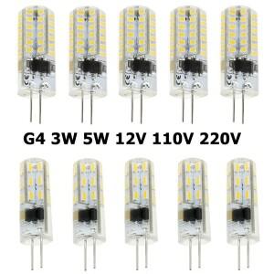 10pcs M Ini G4 LED 전구 3W 5W 옥수수 12V 110V 220V 실리콘 램프 / 흰색 크리스탈 샹들리에