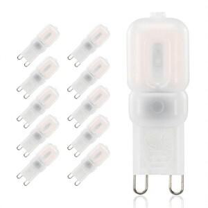 10개 디밍 LED 전구 3W G9 AC 220V 램프 SMD2835 스포트라이트 샹들리에 조명 30w 할로겐 교체