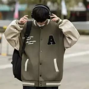 남자 알파벳 자수 레터링 야구 점퍼 블루종 아우터 밀리터리바람막이 자켓 블항공점퍼