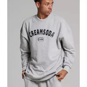 매장정품 CREAM SODA LAB 크림소다랩 오지 아크 로고 맨투맨 그레이 블랙 CCZK22P007 1795435