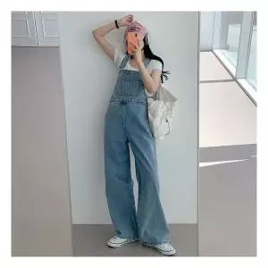 박남매 / 아이돌 오버롤 와이드 데님 멜빵팬츠 P000BMYW 3430385