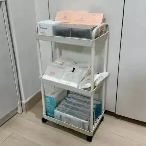 [하프클럽/]트롤리 이동식 수납함 3단 화이트