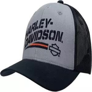 Harley-Davidson 할리데이비슨 남성용 Streak 조절형 스냅백 트러커 모자 Black/Gray 609963