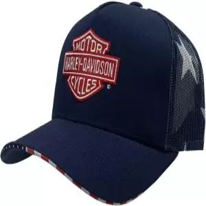Harley-Davidson 할리데이비슨 남성용 United BS 로고 조절형 Patriotic 트러커 모자 블루 609958