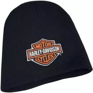 Harley-Davidson 할리데이비슨 남성용 장식 Bar  Shield 니트 Beanie 캡 블랙 모자 609955