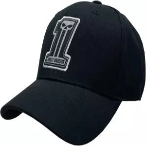 Harley-Davidson 할리데이비슨 남성용 Dark 커스텀 Curved Bill Stretch Fit 야구모자 - 블랙 609949