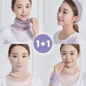 글리터 헤어밴드 멀티 머프 마스크 1+1 여름 메쉬 겸용 스카프
