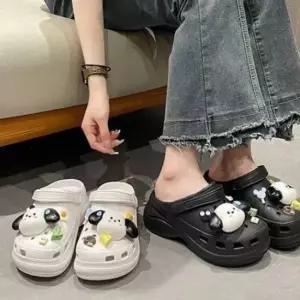 여성 5.5cm 발편한 통굽 키높이 여름 슬리퍼 실내화 사무실슬리퍼 굽높은슬리퍼 여자슬리퍼