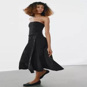 자라 ZARA ZW 컬렉션 케이프 미디 스커트 - 블랙 2494/464/8001322890