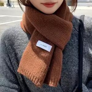 포근 라벨 머플러 데일리 겨울 캐주얼 감성목도리 라벨머플러 니트머플러 여성머플러