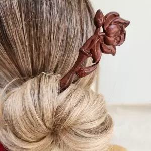 연꽃 한복대회 올림머리 뒤꽂이 비녀 원목비녀 나무비녀 불교 풍수