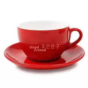 도자기 카푸치노 레드 커피잔 커피컵 머그컵 머그잔 커피잔