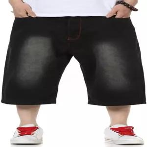 킹화 배기 진 반바지 남성 캐주얼 루즈핏 힙합 스케이트보드 데님