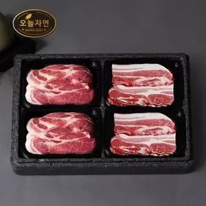 [오늘자연] 한돈 돈육 알찬 구이세트 1.6kg (오삼겹2팩+목살2팩)/팩당 400g