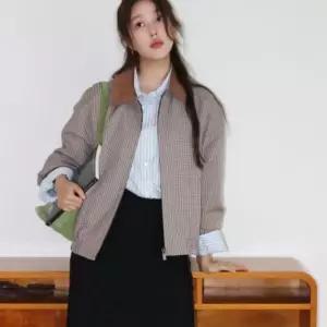 빈폴 레이디스 beanpoleladies B my 클래식 체크 헤링턴 점퍼 브라운 BF5839N03D
