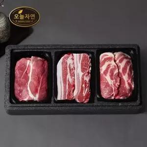 [오늘자연]한돈 돈육 실속 구이세트 1.5kg (오겹살+목살+앞다리살)/팩당 500g