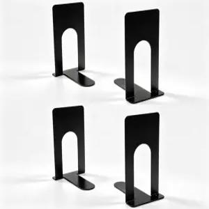 선반용 WSYDKNS 책 끝 4팩 메탈 북엔드 작은 CD 비닐 레코드 책상 및 교실 정리함 3.9x2.8x5.2인치