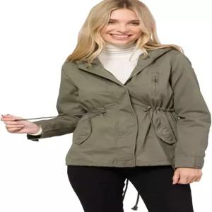 올리비아 여성용 밀리터리 아노락 사파리 후디 재킷 디자인