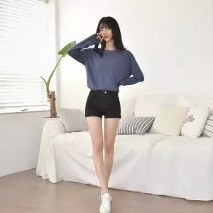 친절한탄씨 TBZ 교복몰 GBM) 하이웨스트 카브라 코튼 숏팬츠 블랙) 여자청반바지 여성반바지