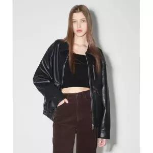 브랜드정품 BUCKAROO 비건 레더 블루종 자켓 블랙 176812