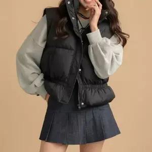 셀럽하우스 여자 3color 숏패딩조끼 아우터 레이어드 보온