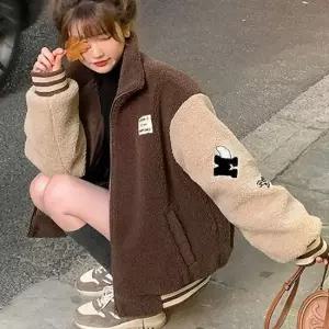 셀럽하우스 여성 간절리 초겨울 외출 패션 자켓 양털 텍스처 캐주얼 자켓