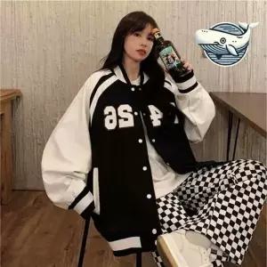 여성 캐주얼 배색 야구점퍼 빈티지 블루종 트웬티세터 배색 점퍼 자켓 야구점퍼