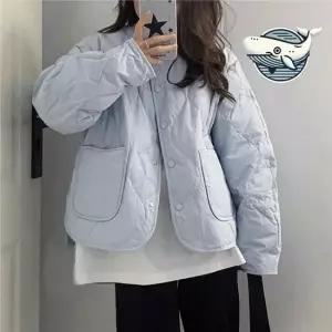 편안한 루즈핏 패딩 조끼 물망울 디자인 루즈핏 물망울 무늬 패딩 칼라감 URD 여성깔깔이
