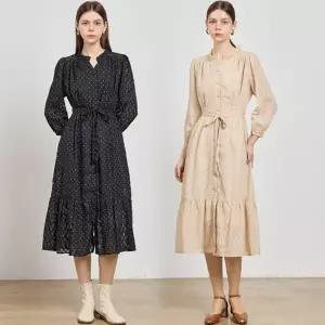 [홈쇼핑방송/르오트(LeOT)] 데일리 로맨틱 도트 자카드 쉬폰원피스-사이즈 55~88까지