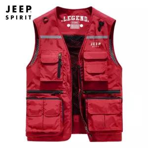 JEEP 여름 메쉬 조끼 남성 여성 등산 지퍼형 작업조끼