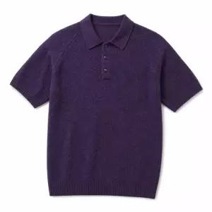 니들스 SS Polo Sweater Merino Wool Knit - Purple QV371) 반팔 폴로 스웨터 메리노 울 니트)