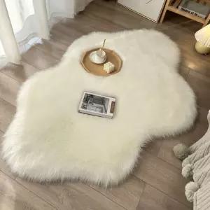 흰색 플러시 구름 화이트 거실카페트 거울 작은 워셔블 60x90cm 앞 사계절