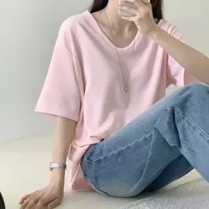 올데이 브이넥 루즈핏 반팔 니트티