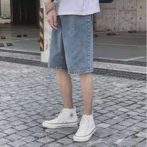 바지공장 청바지 롤업팬츠 청바지 워싱 데님 남성 워싱진 반바지