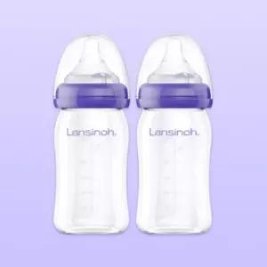 란시노 유리 젖병 실리콘 젖꼭지 임신 선물 160ml X2