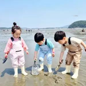 어린이 가슴장화 갯벌 해루질 장화 방수 유아 아동 일체형