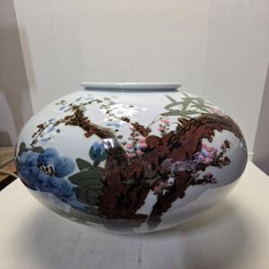 대형 작가작품 매화문 철화 백자 달항아리 판매자소장품 가로32cm세로30cm 단초마을 골동품/수집품/도자기
