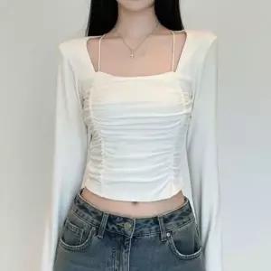 [하프클럽/]셔링 슬림핏 끈나시 레이어드 티셔츠