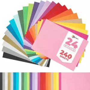 선물 가방용 시메투피 240매 다색 티슈 페이퍼 공예 축제 DIY 폼용 무지개 아트 11.5인치 x 8인치