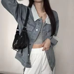 여성 3컬러 박스핏 배색 코듀로이 카라 청 데님 자켓여자 여자