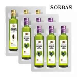 소르바스 (스티로폼포장) 포도씨유 500ml 6병 해바라기유 500ml 3병