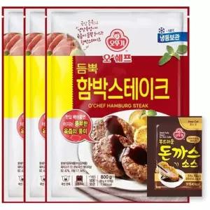 [오뚜기] 오쉐프 듬뿍 함박스테이크 (돼지고기 72.8) 800g x 3(총30개)+(증정)소스 10