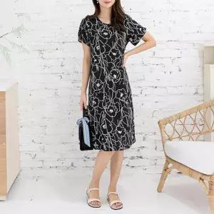 [데드라](99size)리넌패턴인견원피스 OPB3019