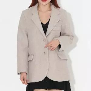 [하프클럽/셀럽하우스]모직 여성 단정한 자켓 카라 반코트