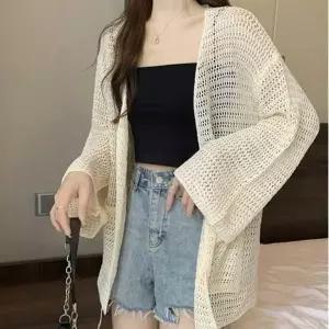 비치가디건 여름 썸머 휴양지가디건 그물 가디건 바캉스 루즈핏 여름가디건 룩 휴양지 여자가디건비치가디
