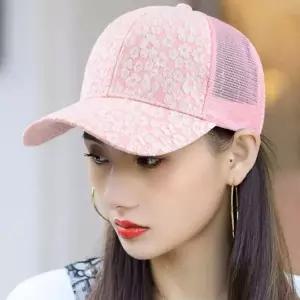 여자 미니 꽃 자수 메쉬 볼캡 모자 시원한 통풍 여름용 데일리 포인트 캡모자